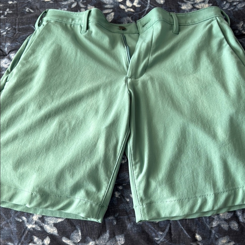 Lands' End Green Flat Front Shorts